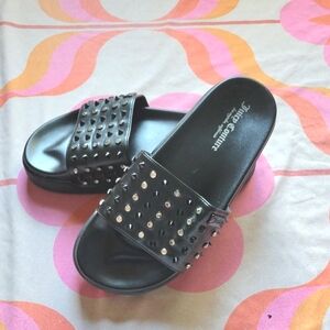 Juicy Couture Black Studded Women's Slides